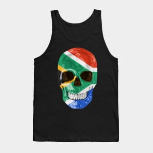 South Africa Flag Skull - Gift for South African With Roots From South Africa Tank Top